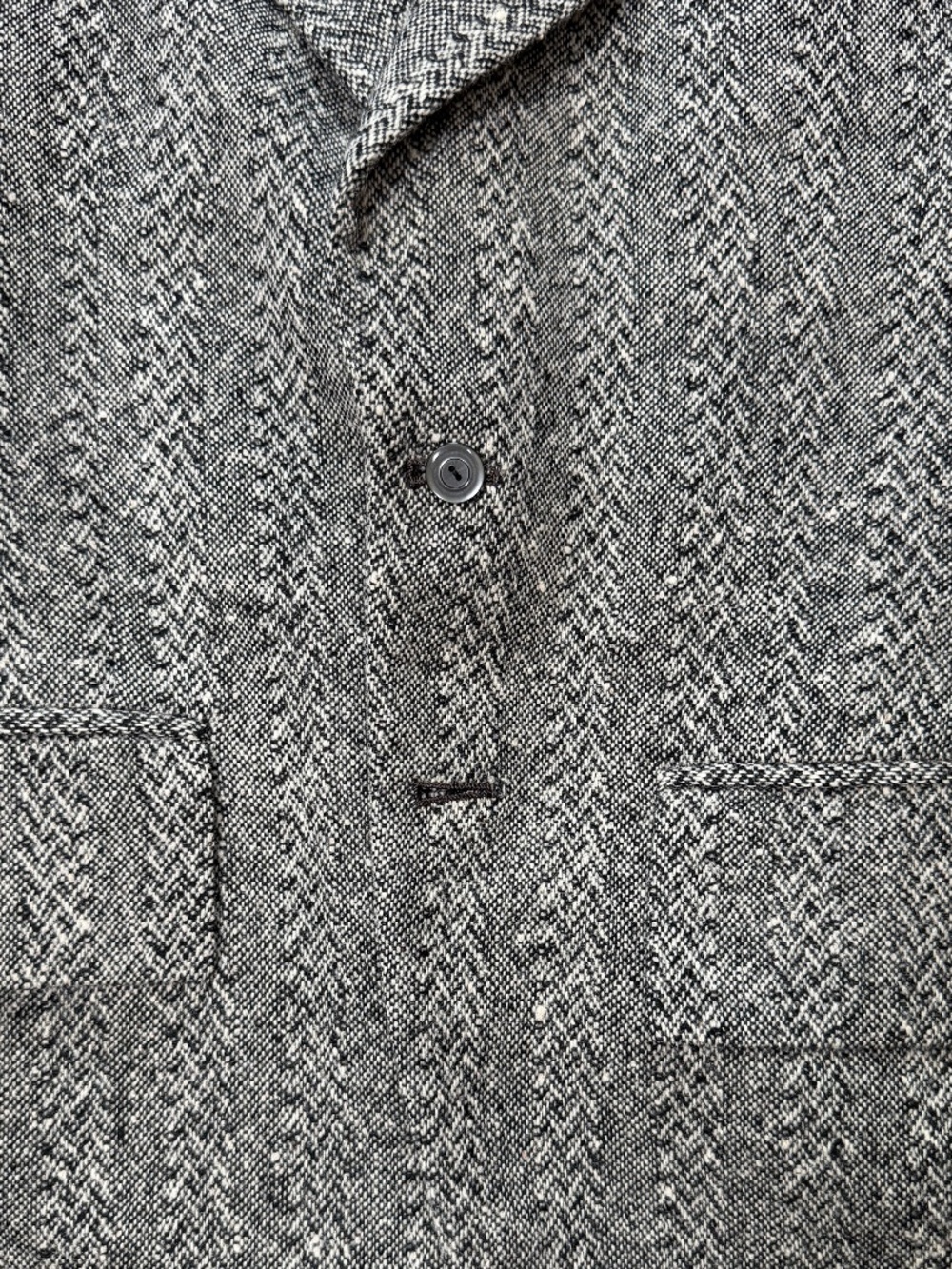 Vintage Wool Tweed Herringbone Sport Coat Blazer Grey - Picture 3 of 16